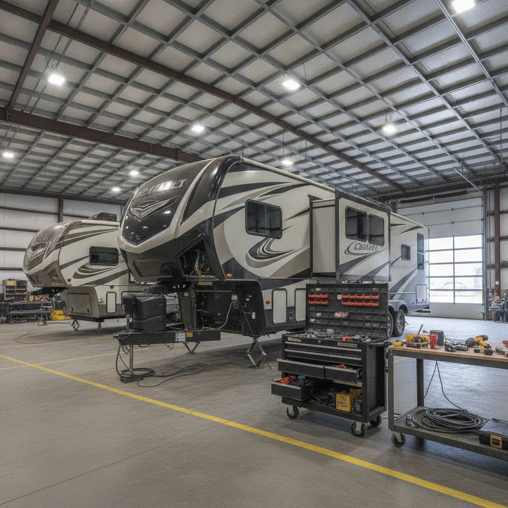 Fifth Wheel Repair - no people or no text